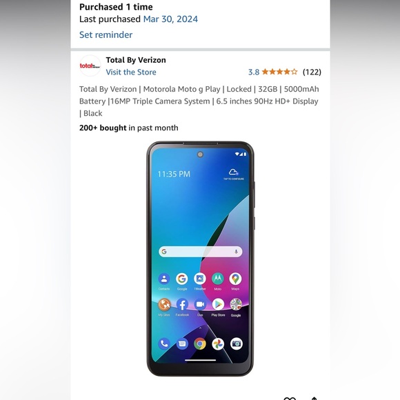 Total by Verizon Smartphone with USB Cable - Picture 4 of 4